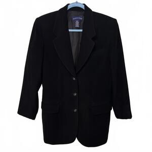 Charter Club Black Wool Cashmere Angora Blazer Womens 6